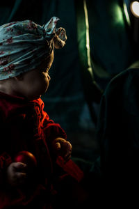 Close-up of girl looking away