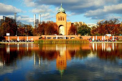 Reflection of built structures in water