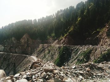 Scenic view of rocky mountains against sky