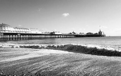 View of pier on sea