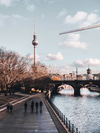 Bridge over river in city