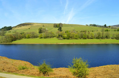 Ladybower reservoir in derbyshire supplying the water needs for the east midlands