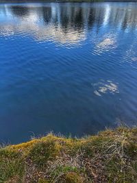 High angle view of lake