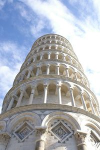 Low angle view of building against cloudy sky