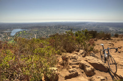 High angle view of landscape against sky