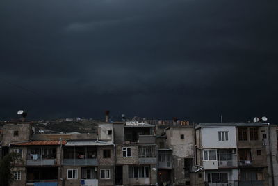 Low angle view of residential buildings against sky