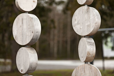 Close-up of stack of wood