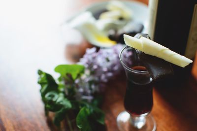 Close-up of food on table