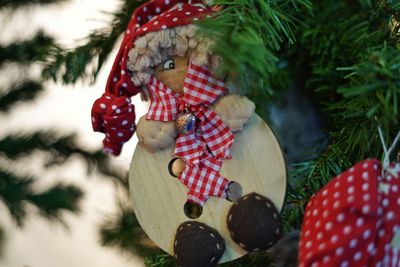 Close-up of decoration on christmas tree