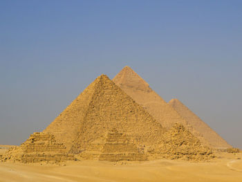 View of desert against clear sky