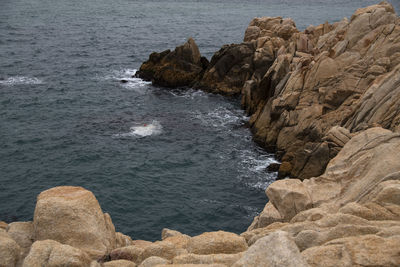 Rock formation on sea shore