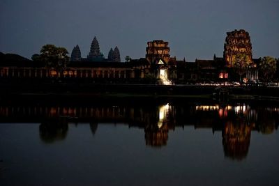 Reflection of buildings in water