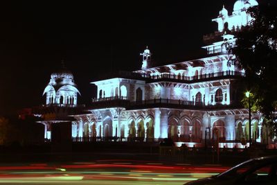 Illuminated building at night