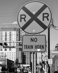 Sign board on road