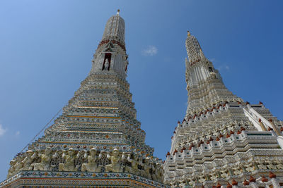 Low angle view of temple building against sky