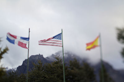 Close-up of flag against sky