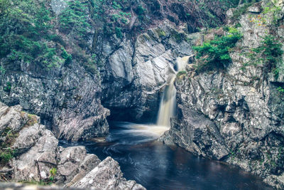 Scenic view of waterfall