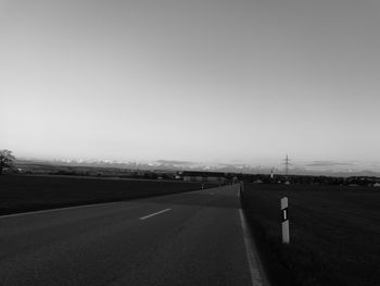 Road against clear sky