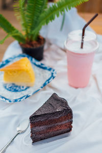 Close-up of dessert on table