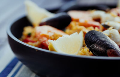 Close-up of food in bowl on table