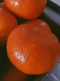 High angle view of oranges on table