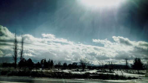 Sun shining through clouds