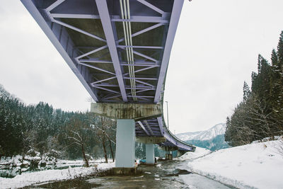 Bridge against sky during winter