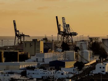 Cranes at construction site