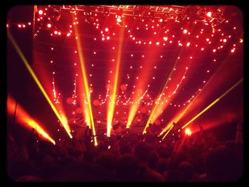 Firework display at night