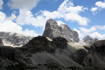 Scenic view of rocky mountains against sky