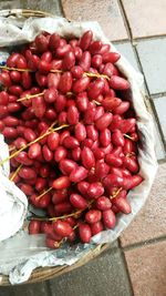 High angle view of organic food for sale