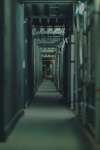 Empty corridor of factory