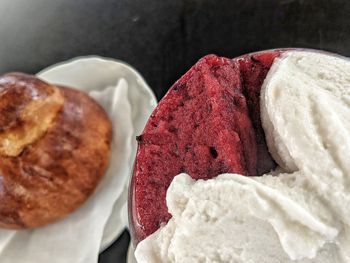 Close-up of dessert in plate