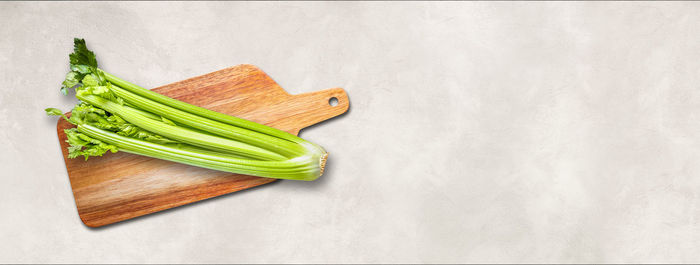 High angle view of vegetables on table