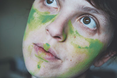 Close-up portrait of beautiful young woman