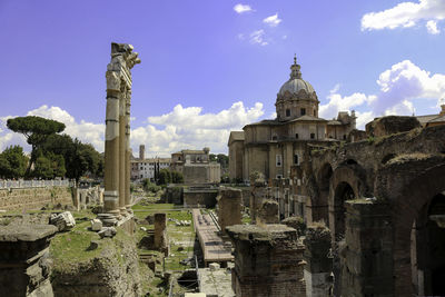 Panoramic view of historic building against sky