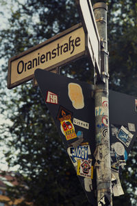 Close-up of road sign