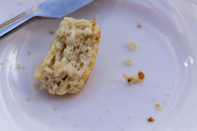 High angle view of breakfast in plate