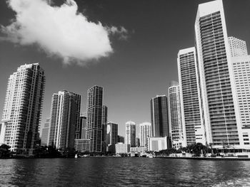 Skyscrapers in city against sky