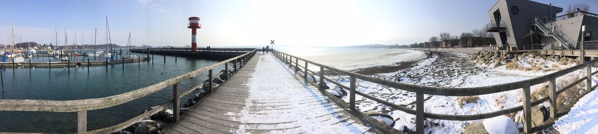 Panoramic view of city during winter