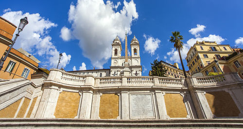 Low angle view of buildings against sky