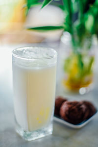 Close-up of drink on table