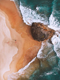 Aerial view of sea waves