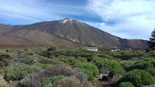 Scenic view of mountains against sky