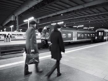 Train at railroad station platform