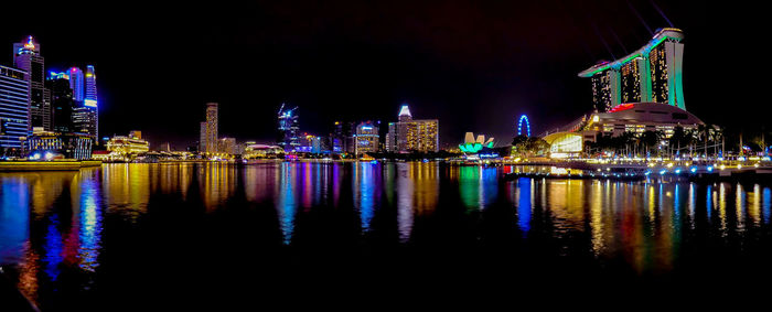 Illuminated city at night