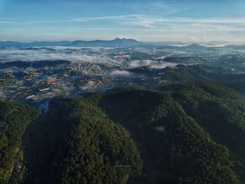 Aerial view of landscape against sky