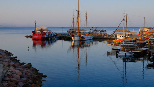 Boats in harbor