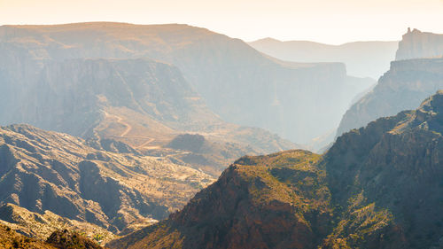 Panoramic view of mountains against sky