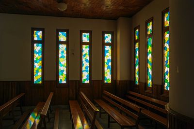 Interior of empty glass building